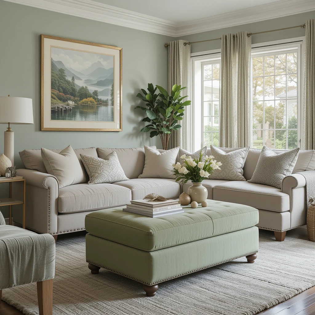 Add a Sage Green Ottoman