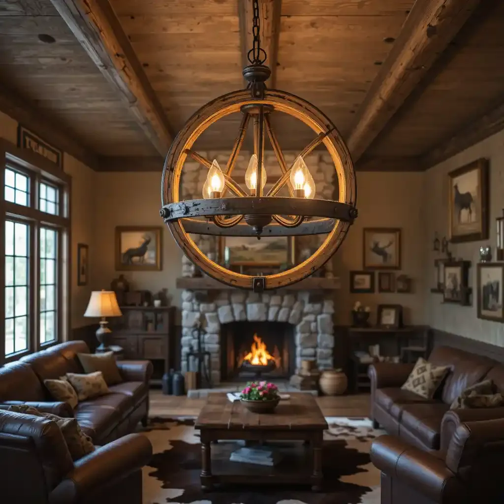 Antique Wagon Wheel Light Fixtures