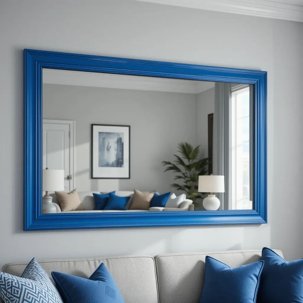 Blue Framed Mirrors