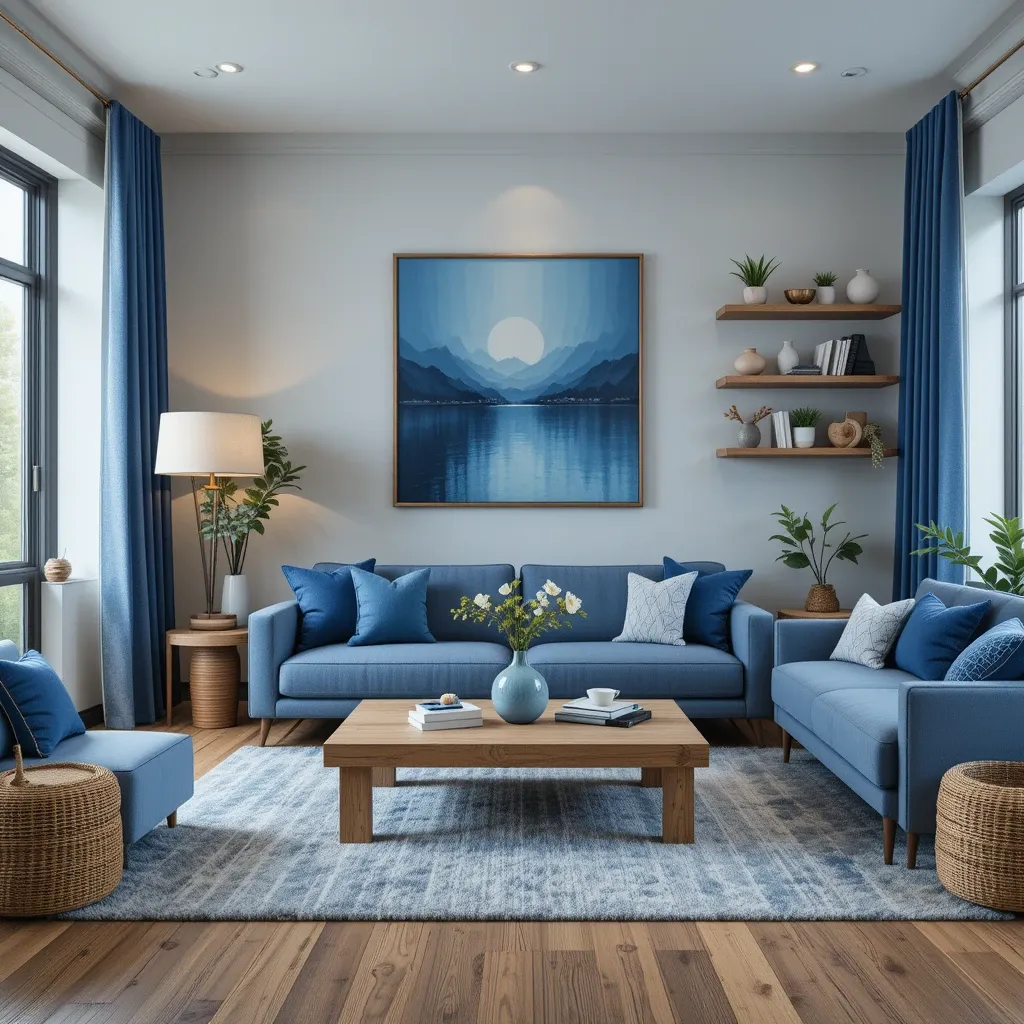 Blue and Wood Contrast