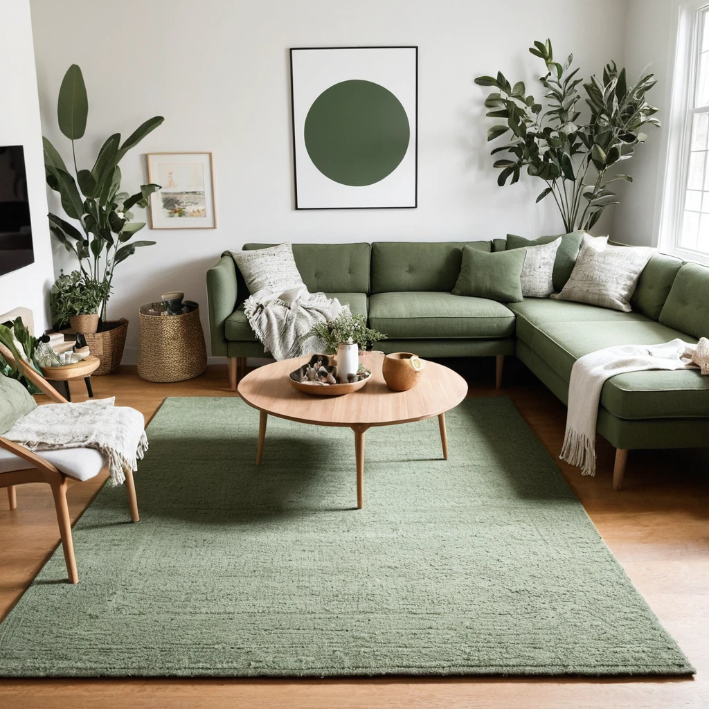 Bring in a Sage Green Area Rug