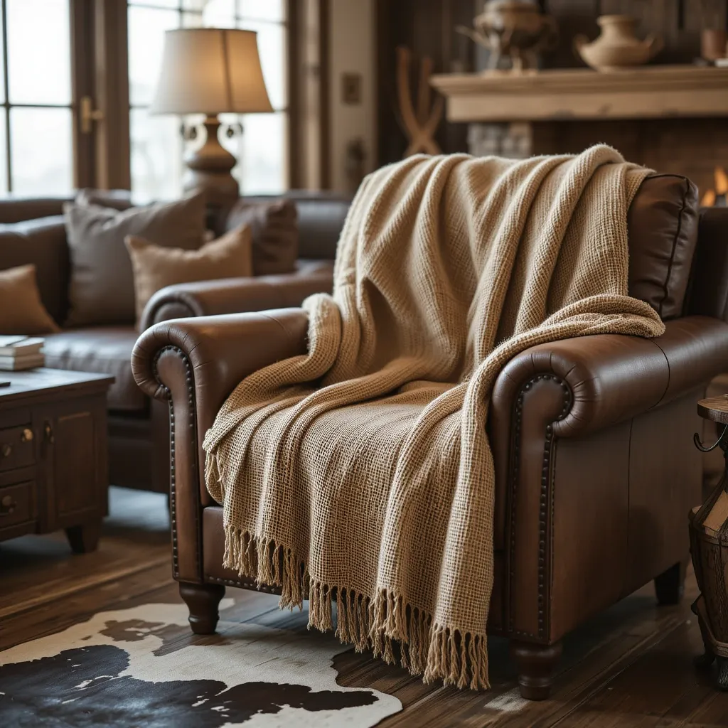 Burlap Throw Blankets