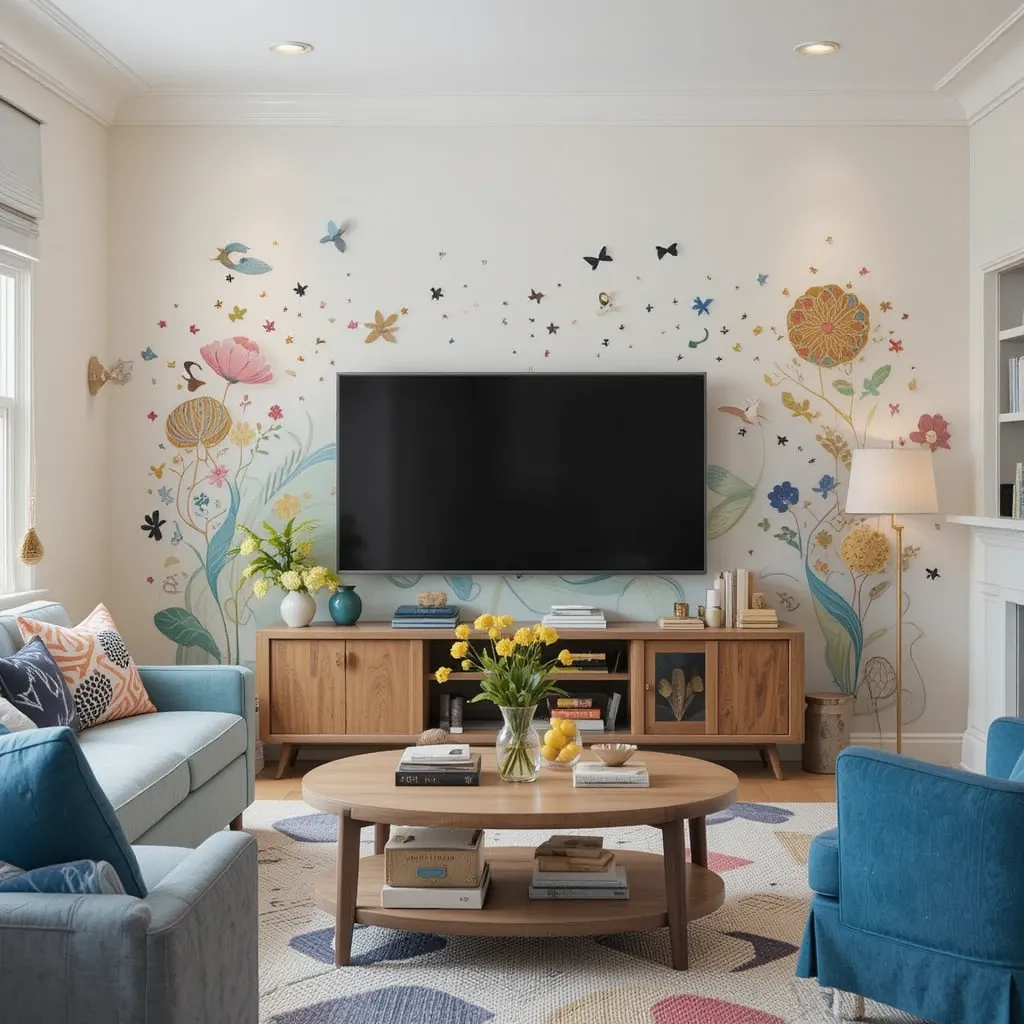 Colorful Accent Walls with Wall Decals