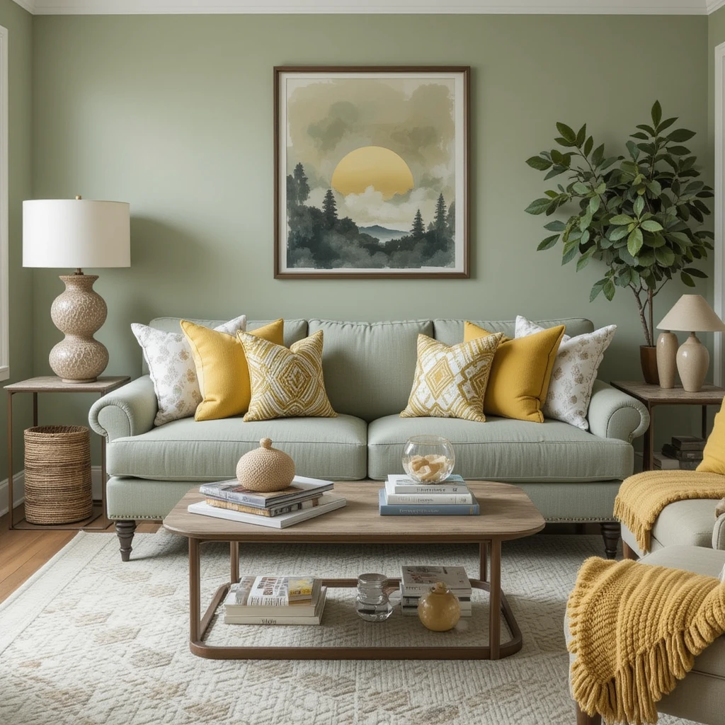 Mix Sage Green with Mustard Yellow