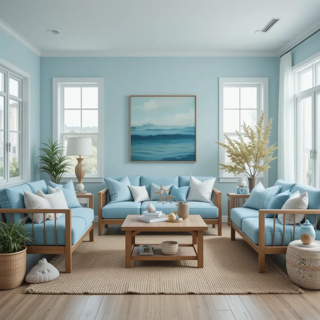 Ocean Blue Living Room Theme