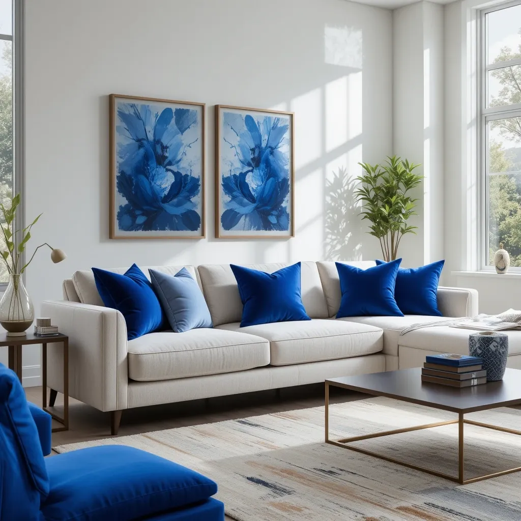 Royal Blue Throw Pillows