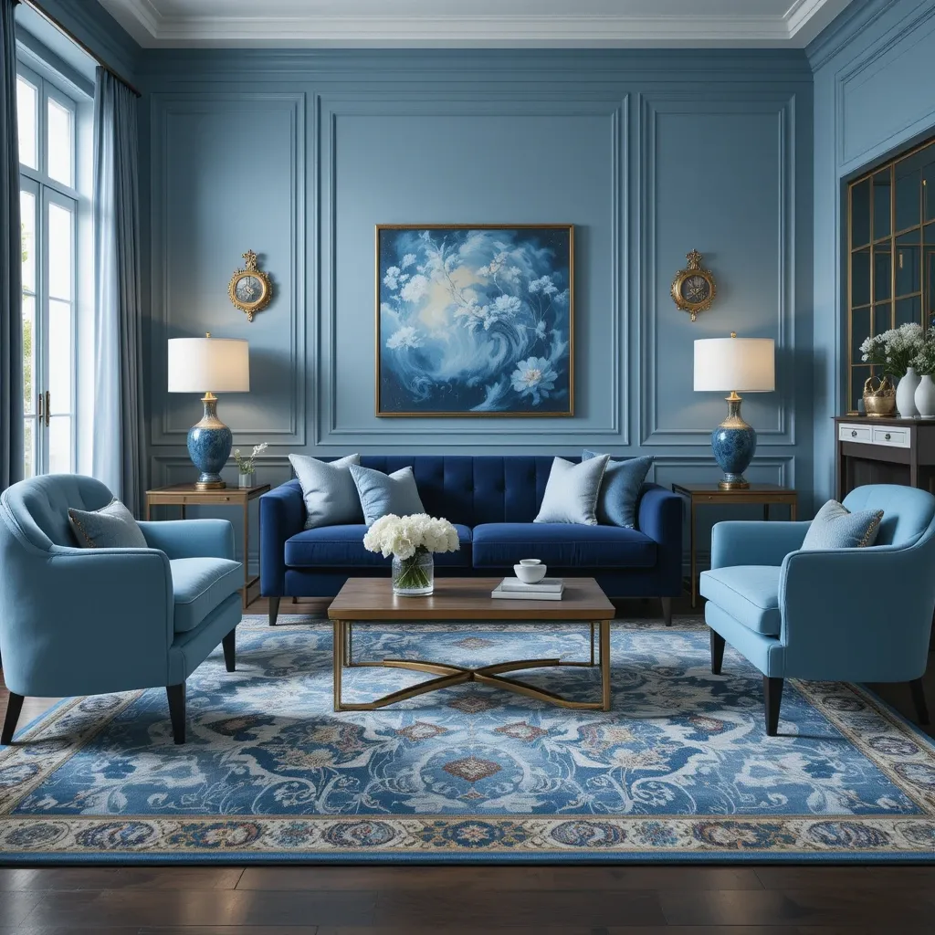 Shades of Blue Area Rug