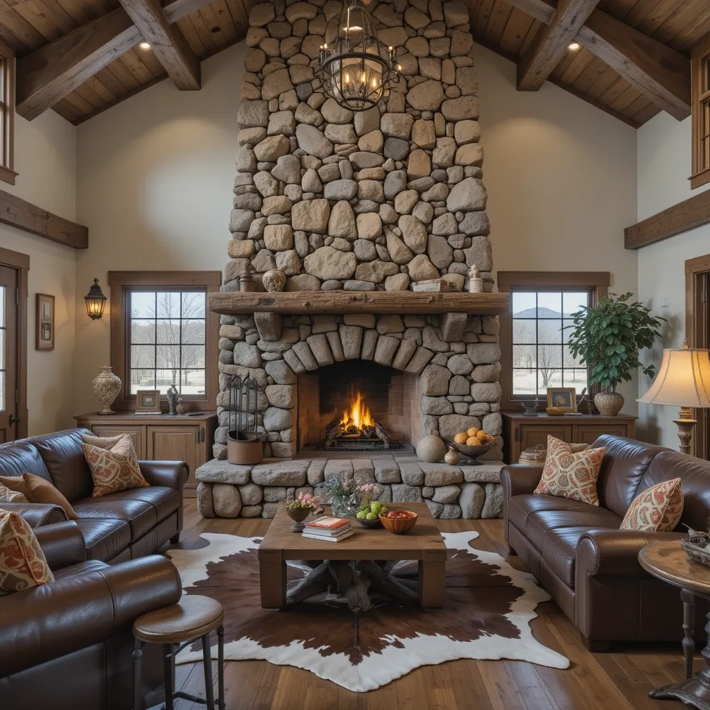 Stone Fireplace