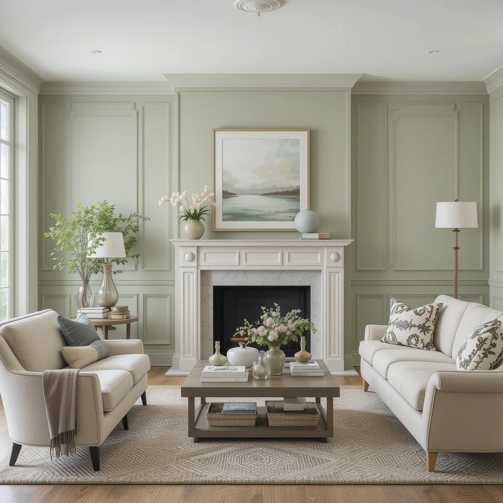 Try Sage Green Wainscoting