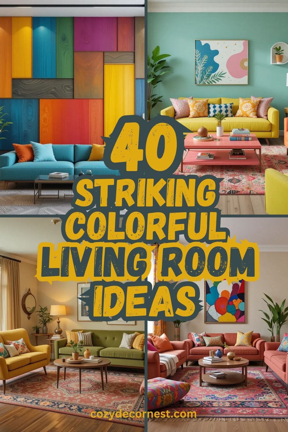 40 Colorful Living Room Ideas to Brighten Up Your Space - Cozy Decor Nest