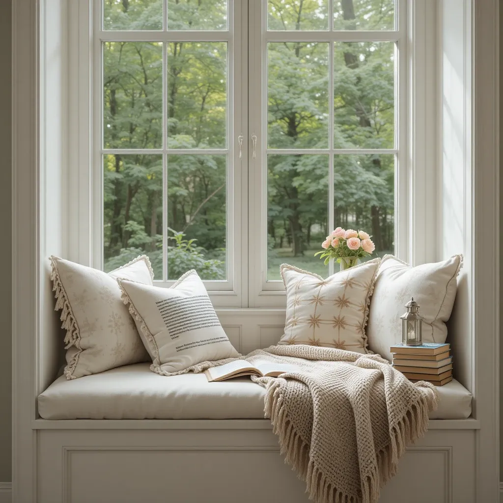 A Cozy Window Seat with Soft Cushions