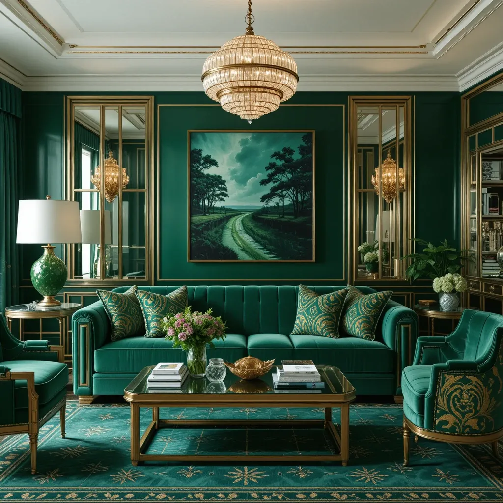 Art Deco Glam with Emerald Seating