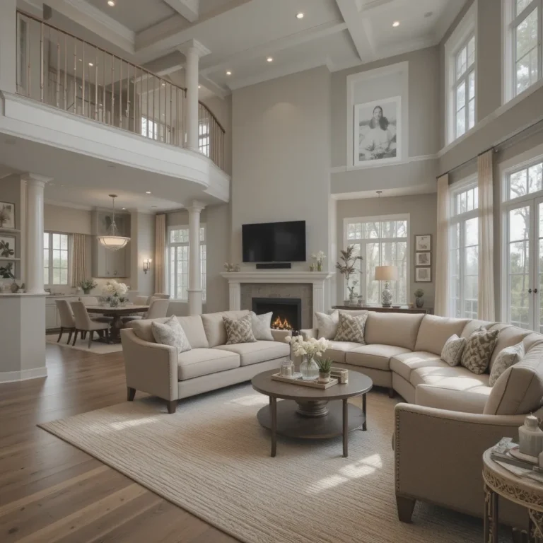 Beige and Grey Open-Concept Design