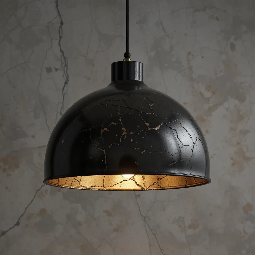 Black and Gold Dome Pendant