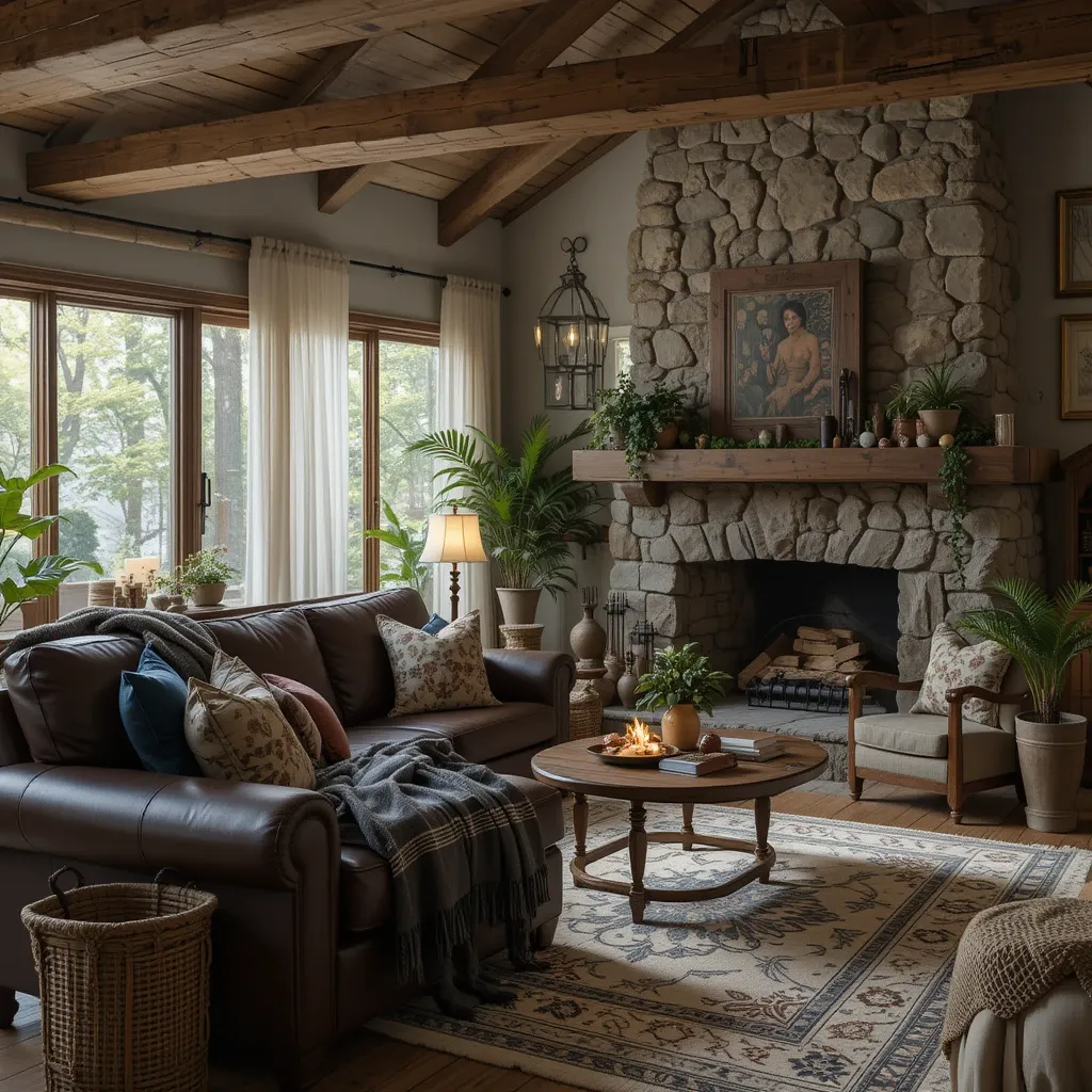 Black and Gray Plaid Throw on Dark Sofa