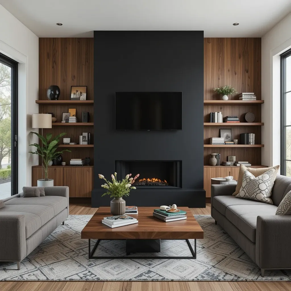 Black and Wood Contrast