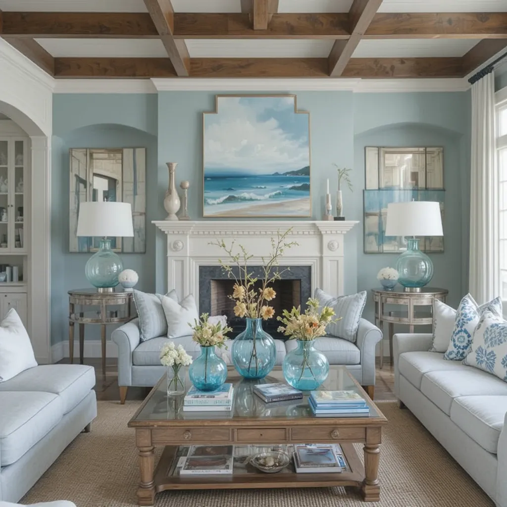 Blue-Tinted Glass Decor