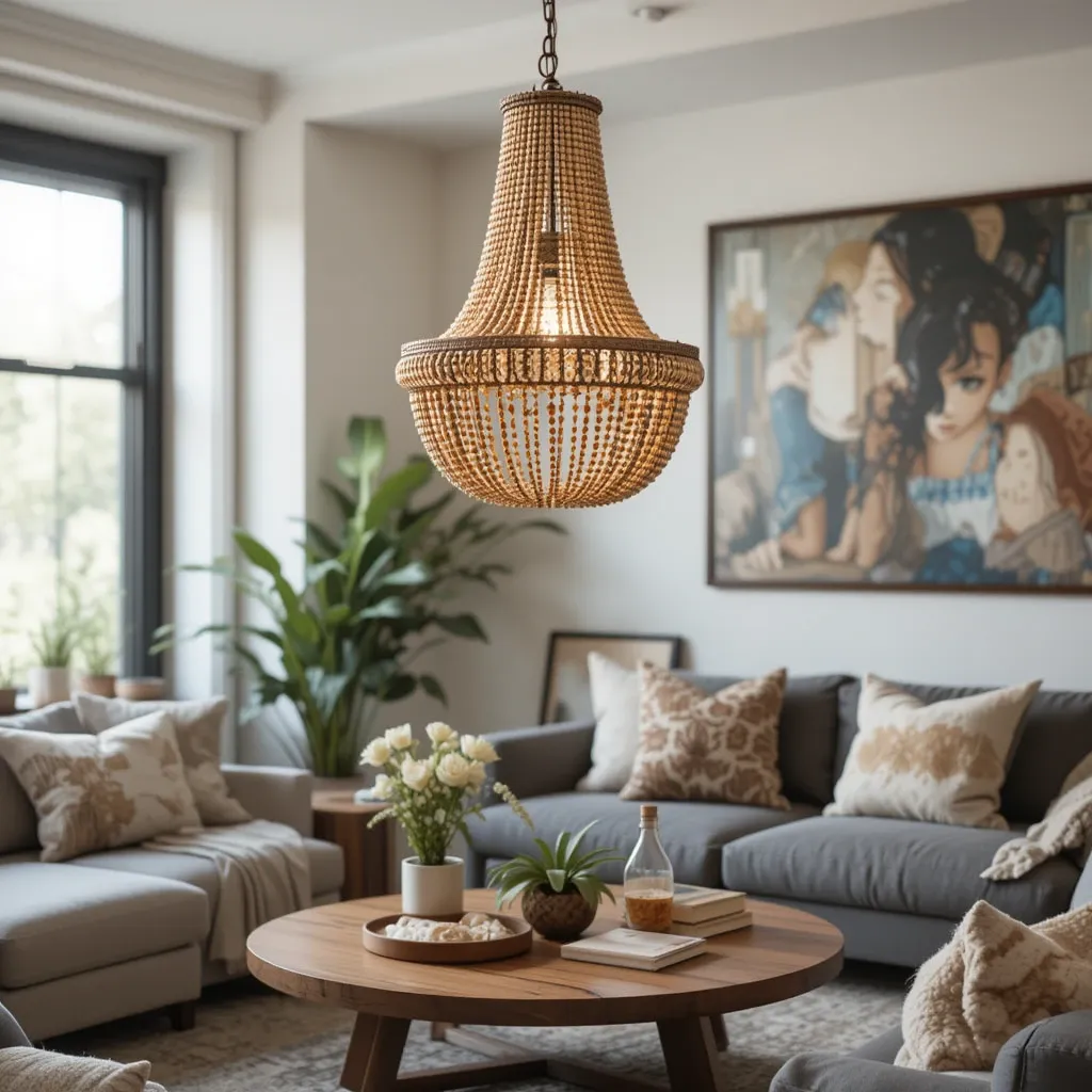 Boho Beaded Chandelier