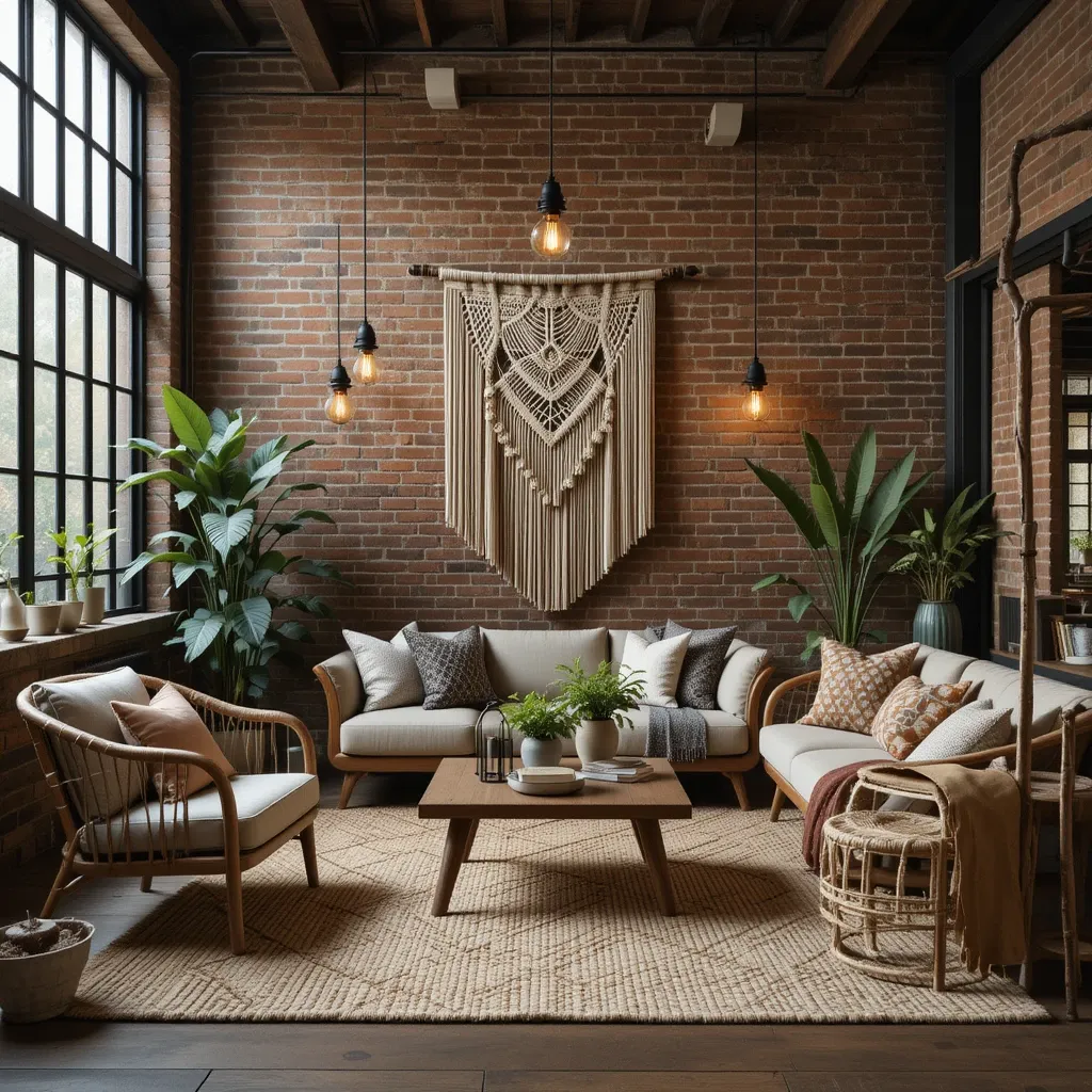 Boho-Industrial Living Room