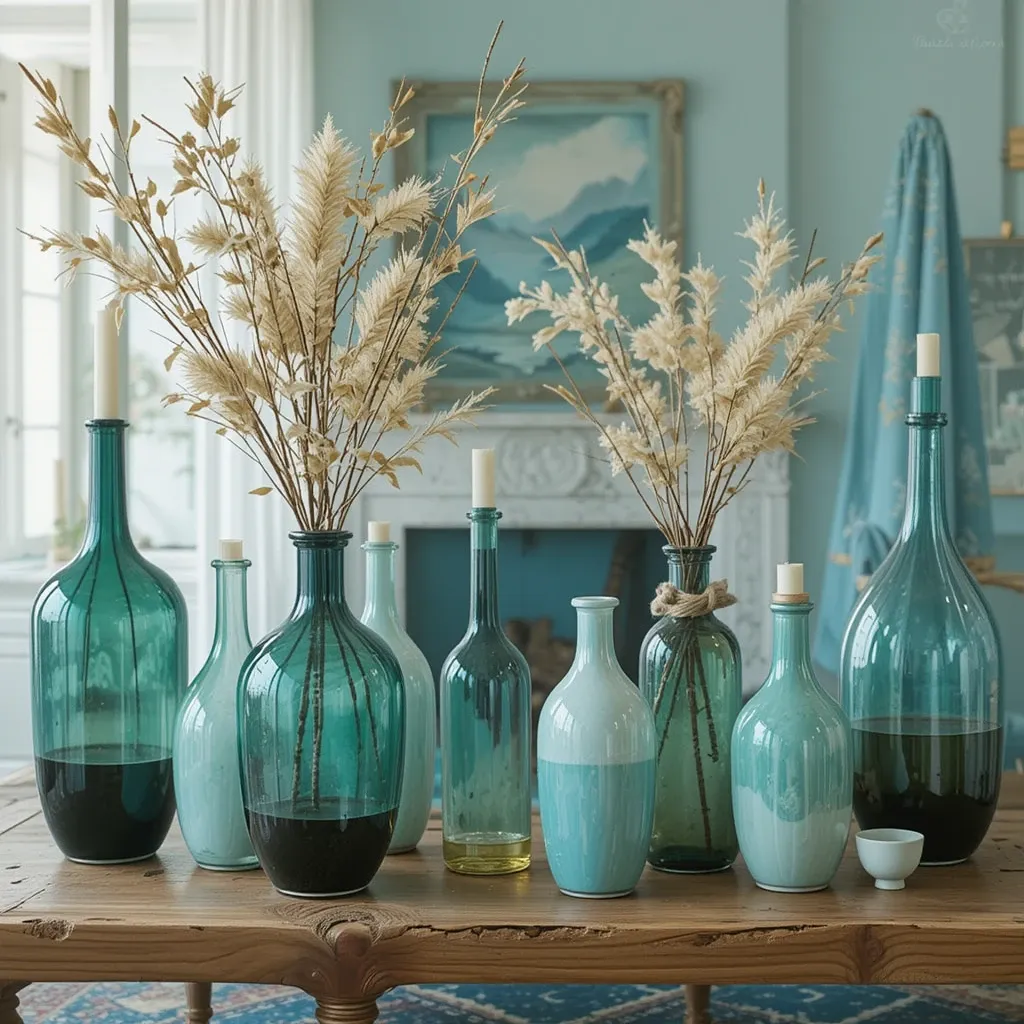 Ceramic and Glass Vases in Coastal Hues