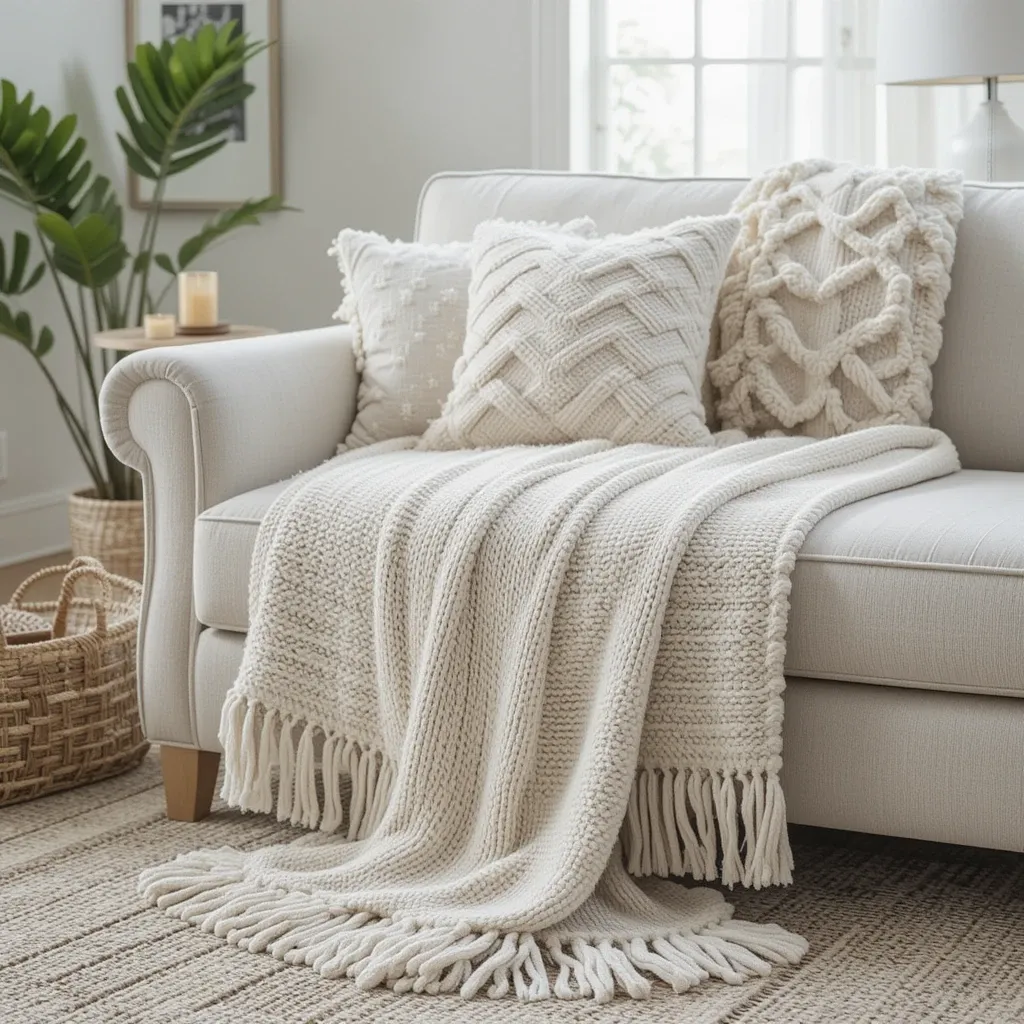 Coastal-Inspired Textured Throws