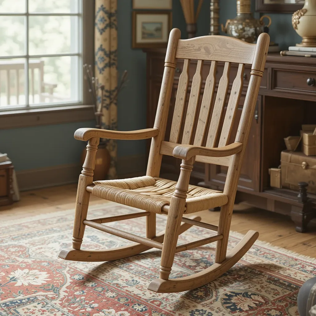Compact Wooden Rocking Chair