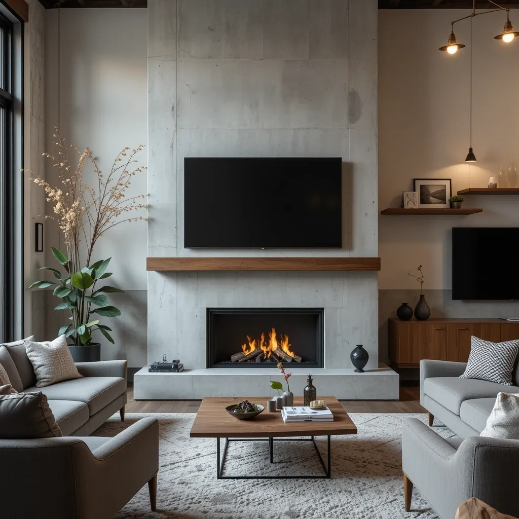 Concrete Fireplace