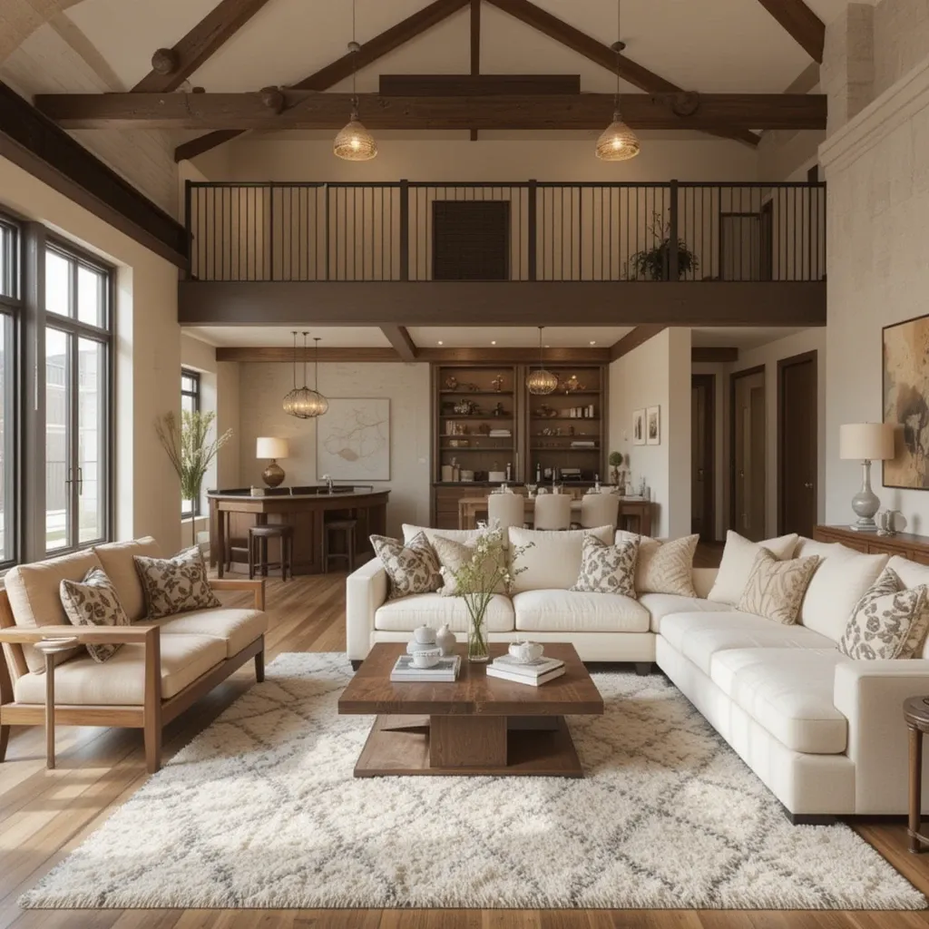 Cozy Brown and Cream Loft