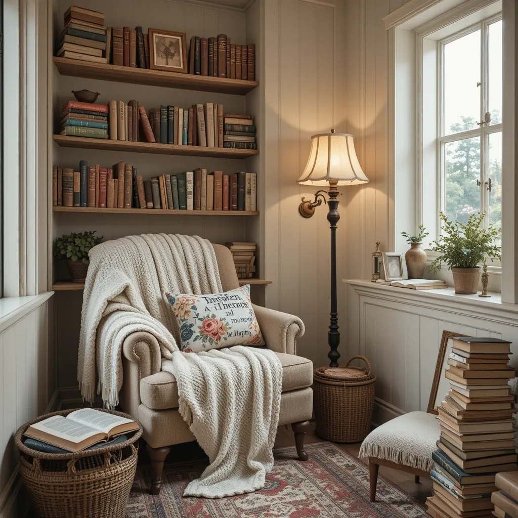 Cozy Reading Nook with Vintage Charm