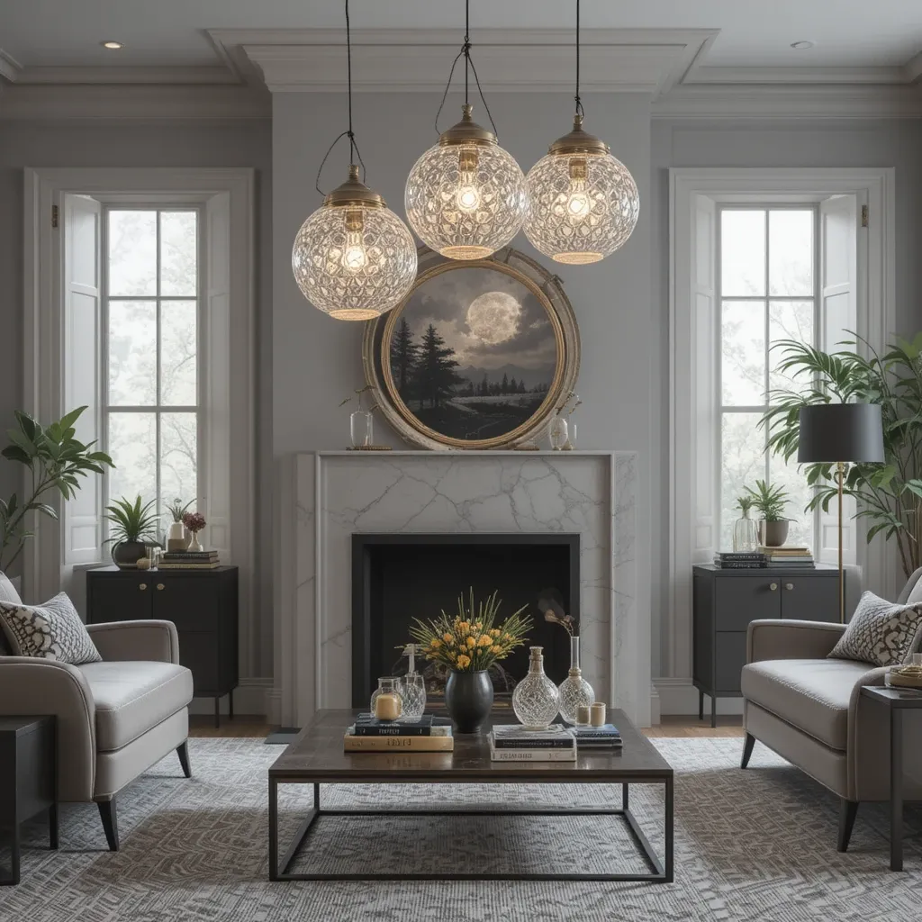 Crystal Globe Pendant Trio