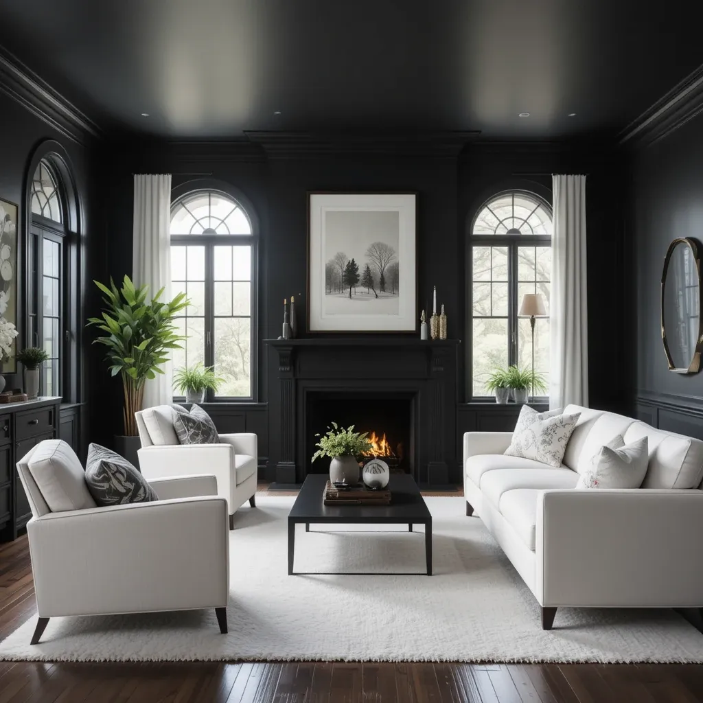 Dark Elegance with Black Walls