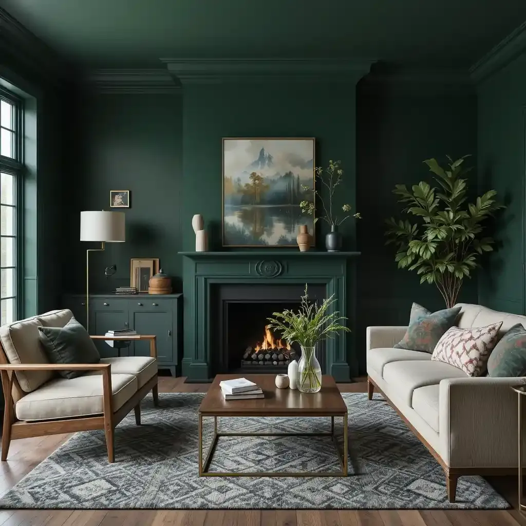 Deep Forest Green Walls