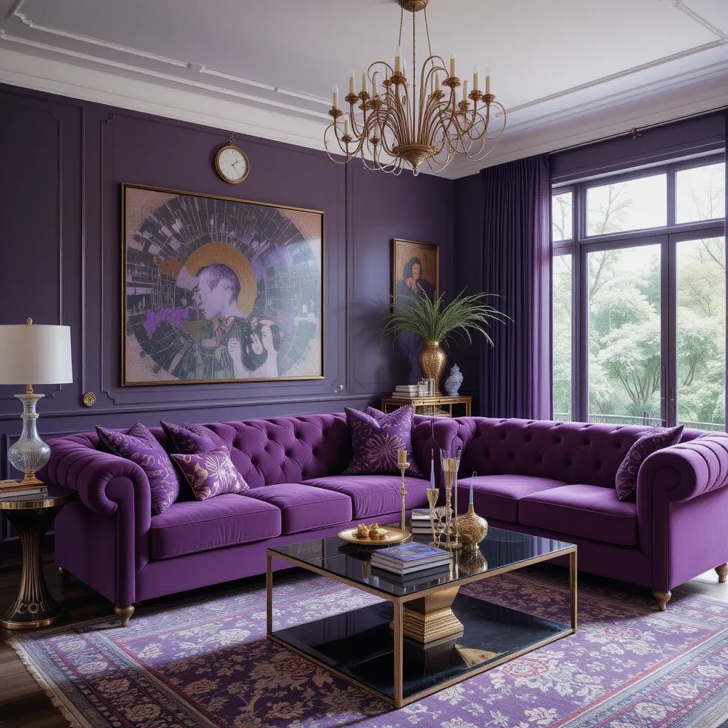Deep Purple Sofas for a Bold Statement