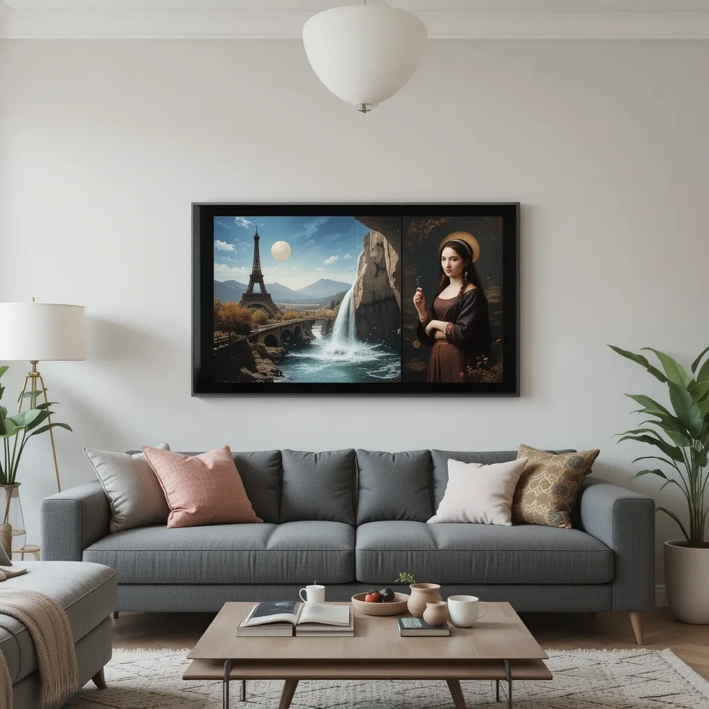 Digital Art Frame with Rotating Displays