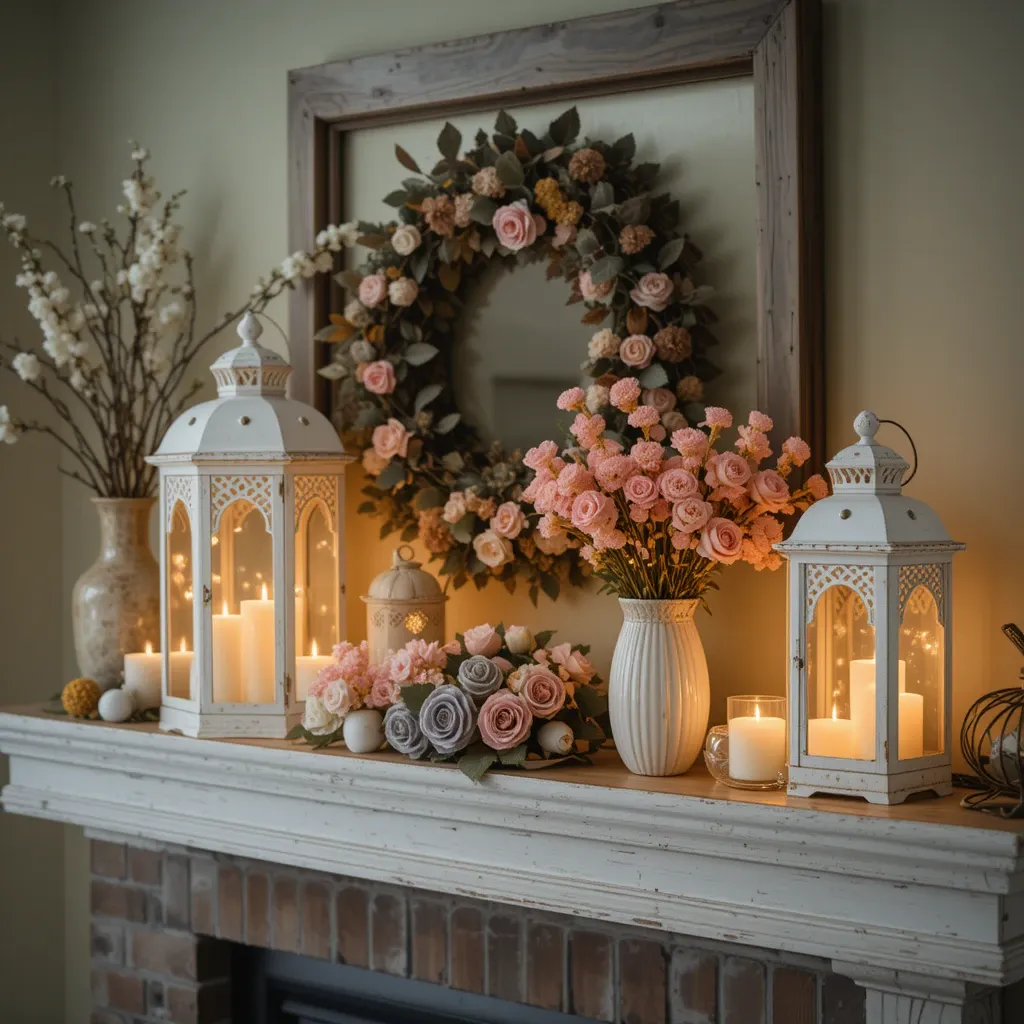 Distressed White Lanterns
