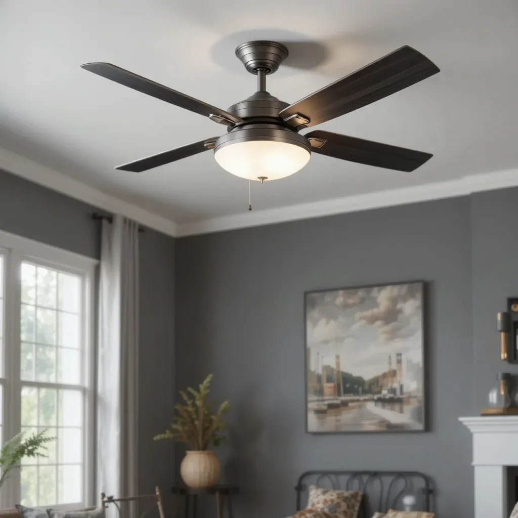 Dual-Tone Ceiling Fan with Light Kit