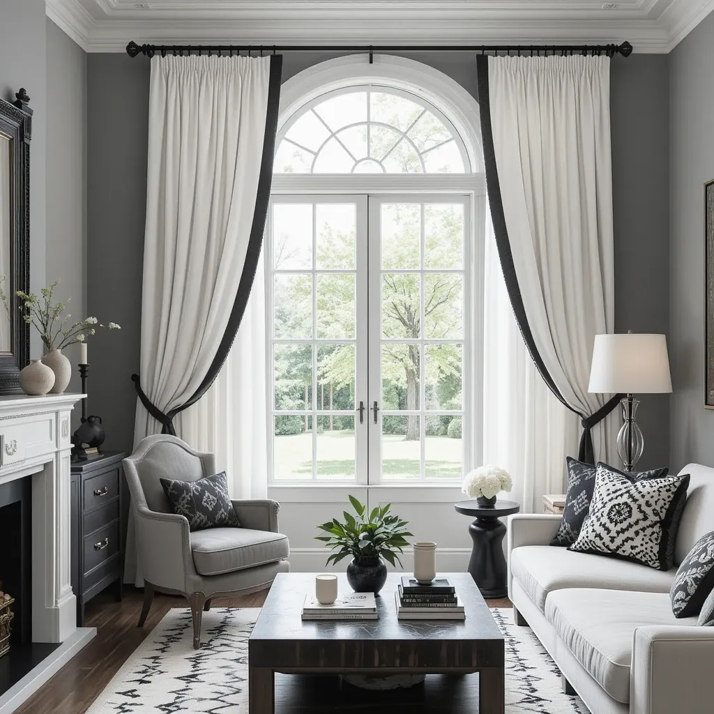 Elegant Black and White Curtains