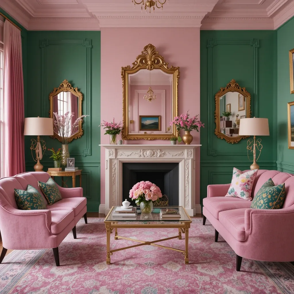 Elegant Gold Accents with Pink and Green