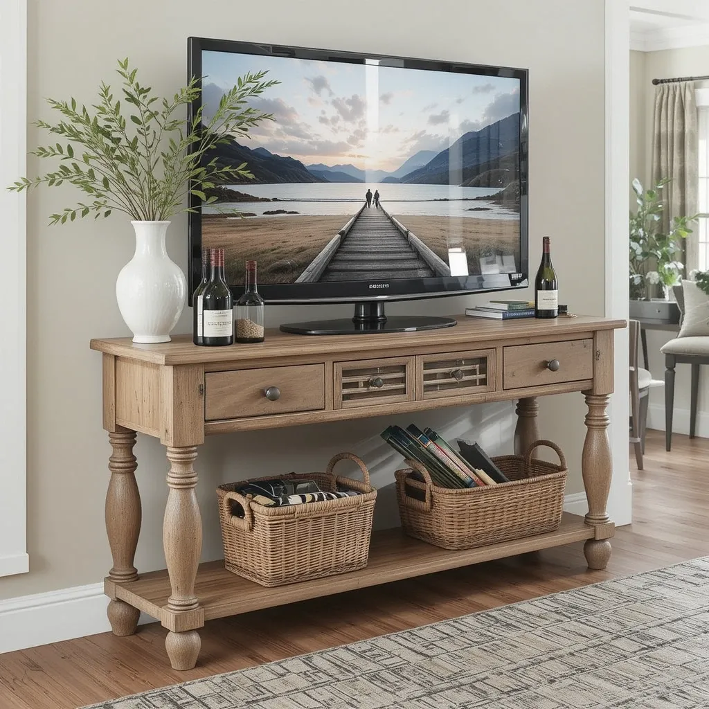 Farmhouse-Style Console Table