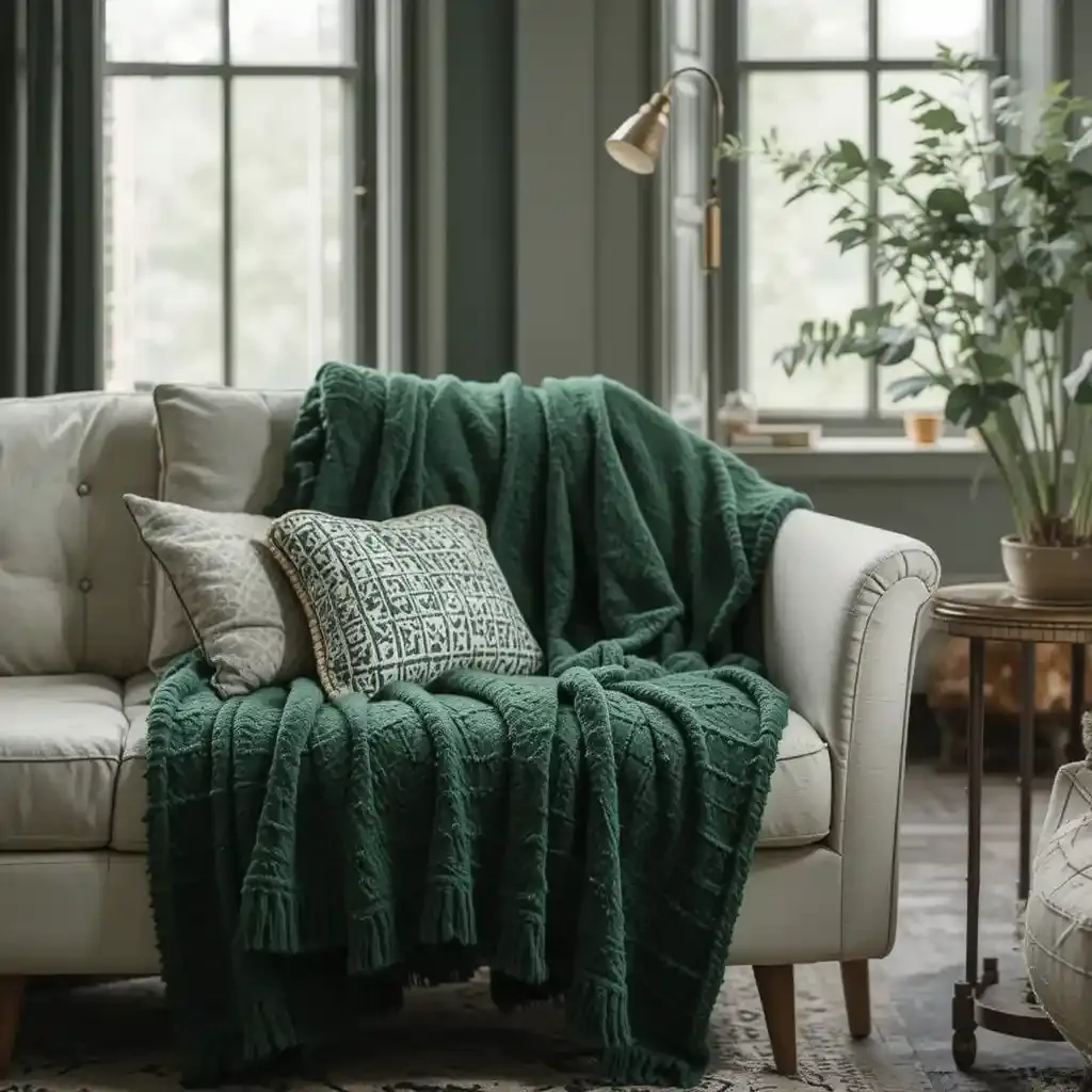 Forest Green Throw Blankets