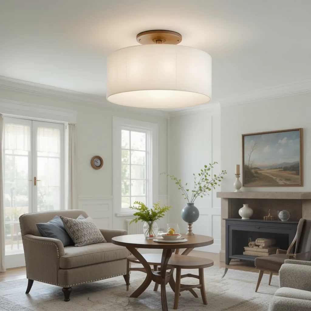 Frosted Glass Drum Light