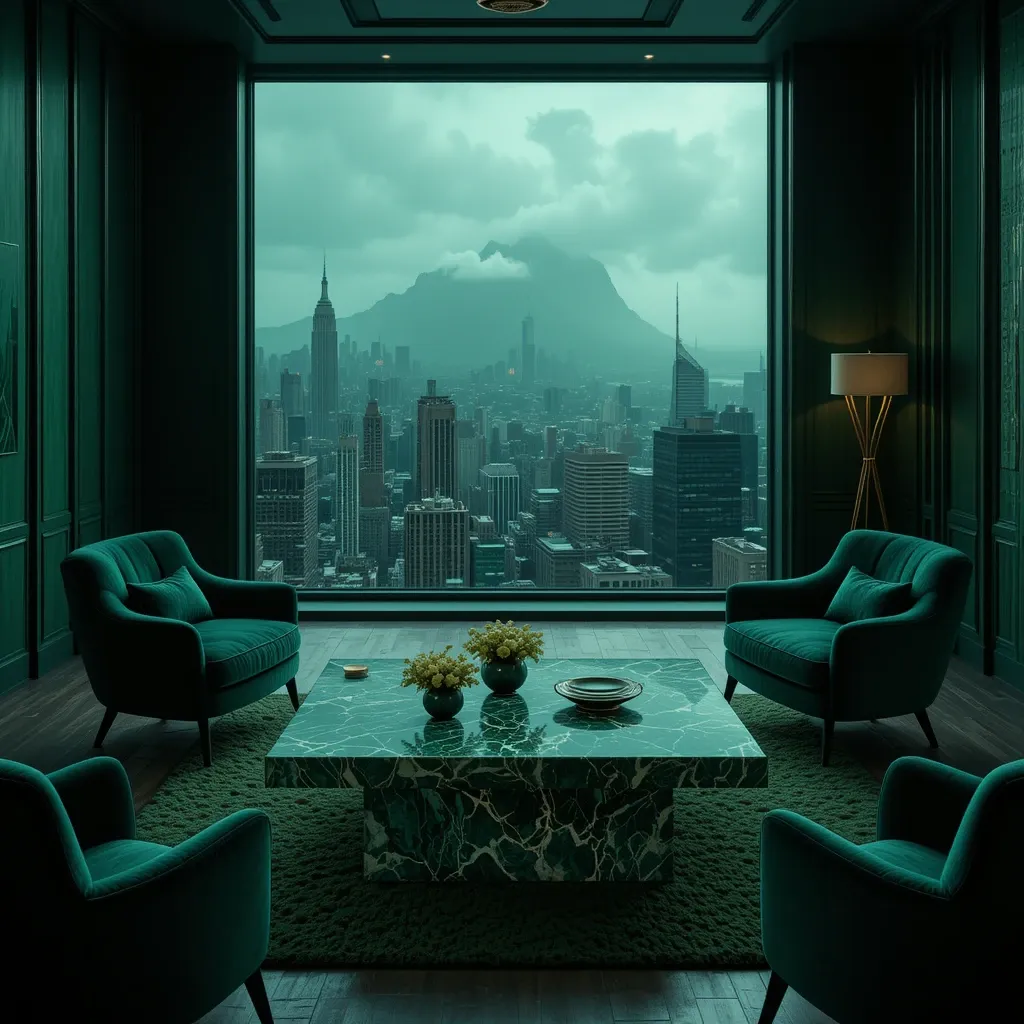 Green and Marble Coffee Table