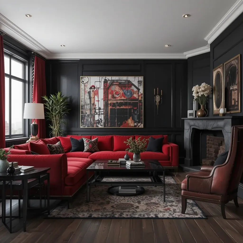 High-Contrast Black and Red