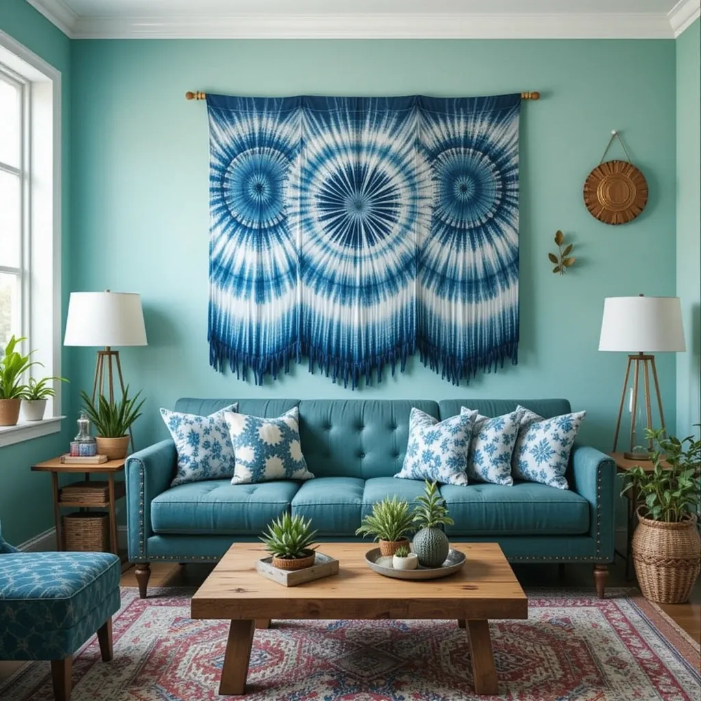Indigo Tie-Dye Wall Hangings