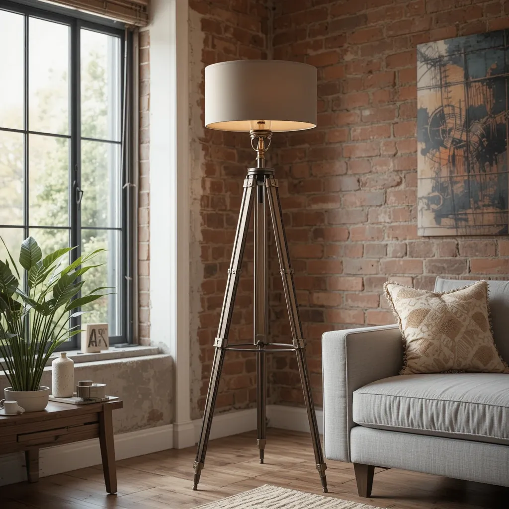 Industrial Tripod Floor Lamp