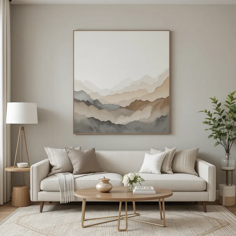 Layered Canvas Art in Neutral Tones