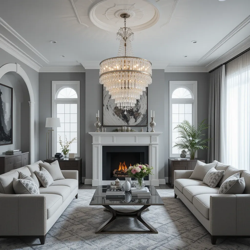 Layered Chandeliers with Crystal Accents