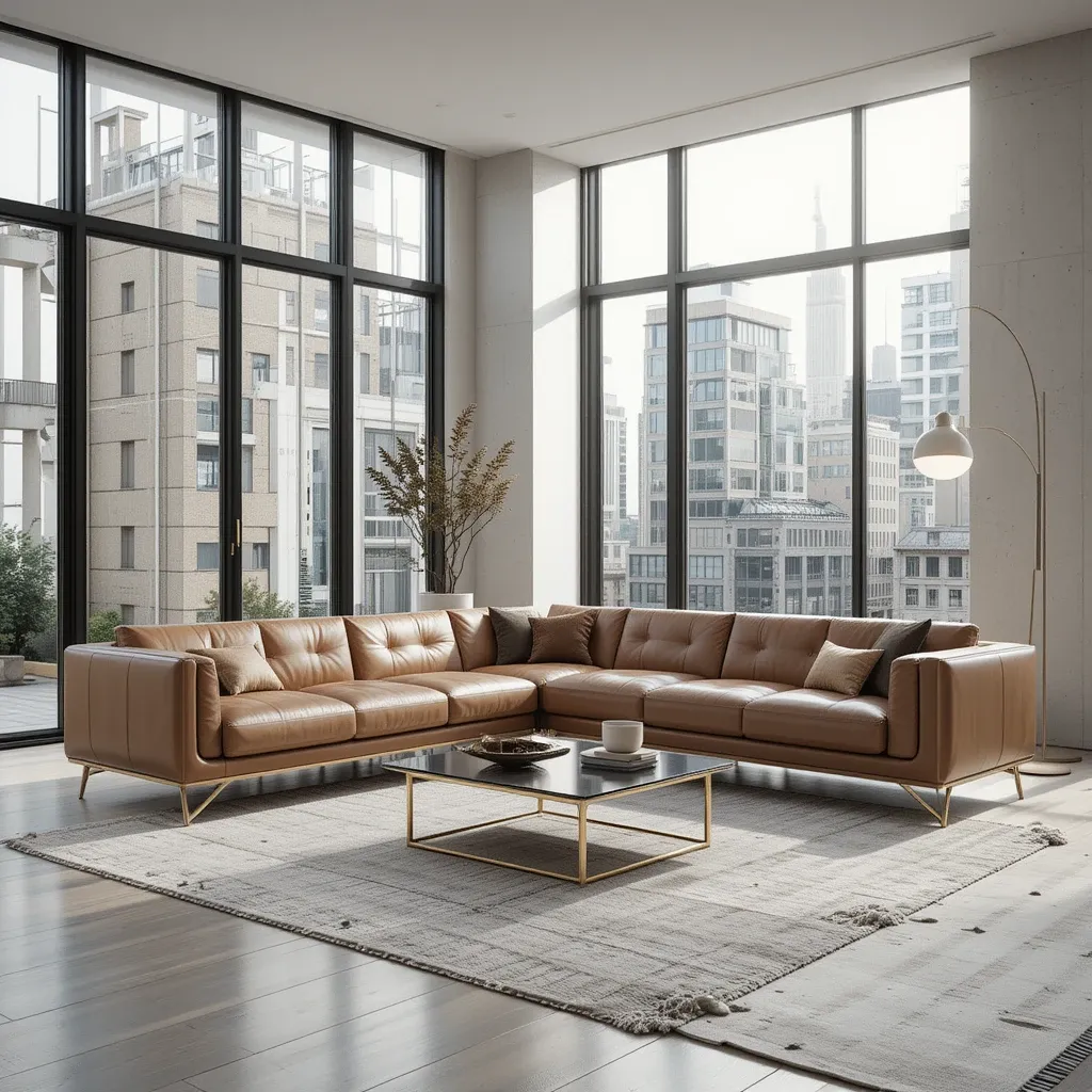 Leather Sofa with Metal Legs for a Modern Twist