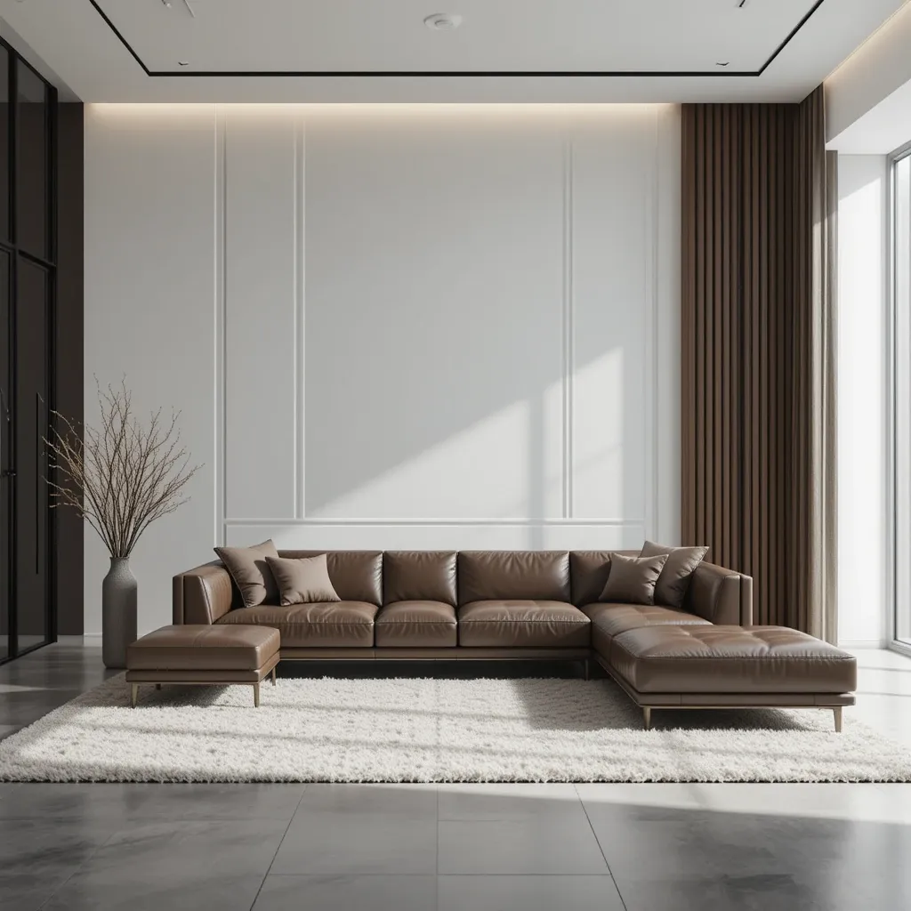 Leather Sofa with White Walls for a Clean Look