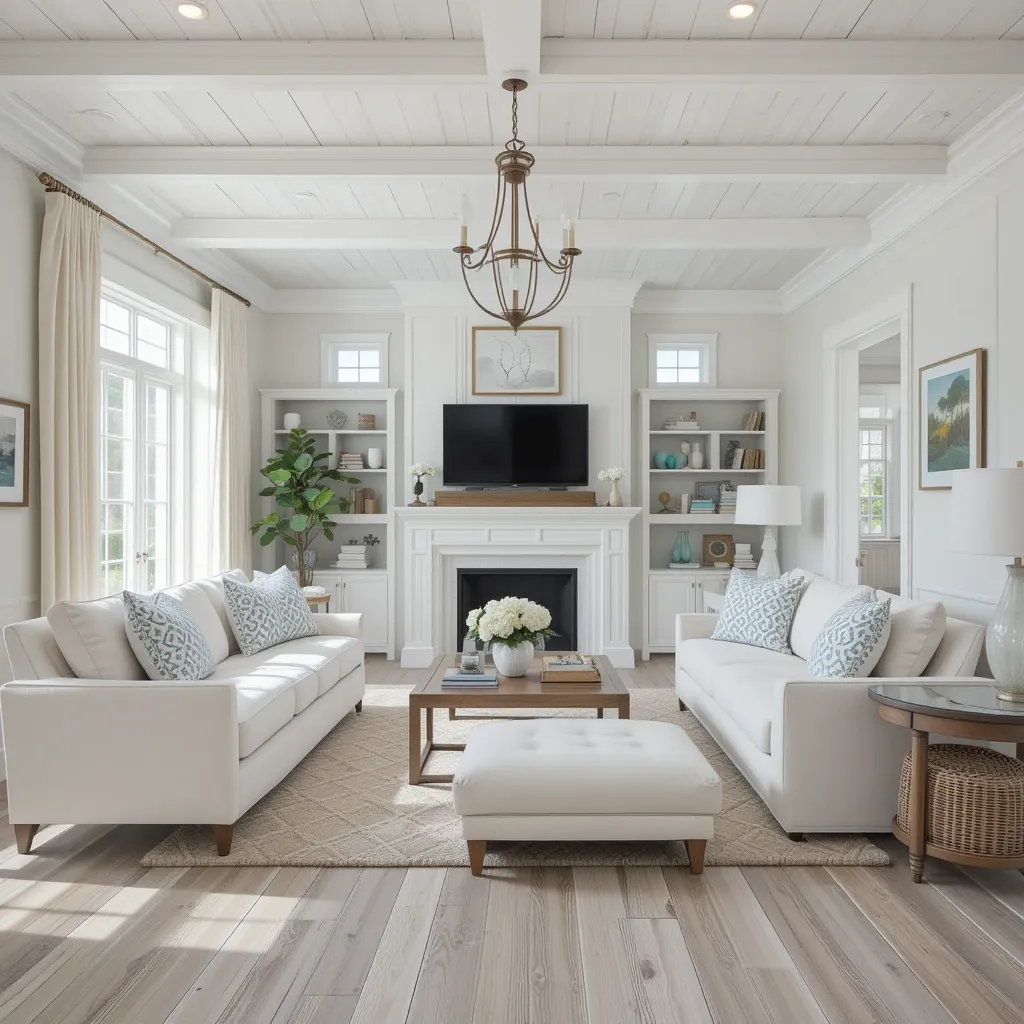 Light Wood or Whitewashed Flooring